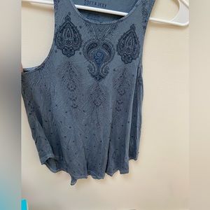 American Eagle outfitters Soft and Sexy Blue Paisley boho Top XS; Oversized